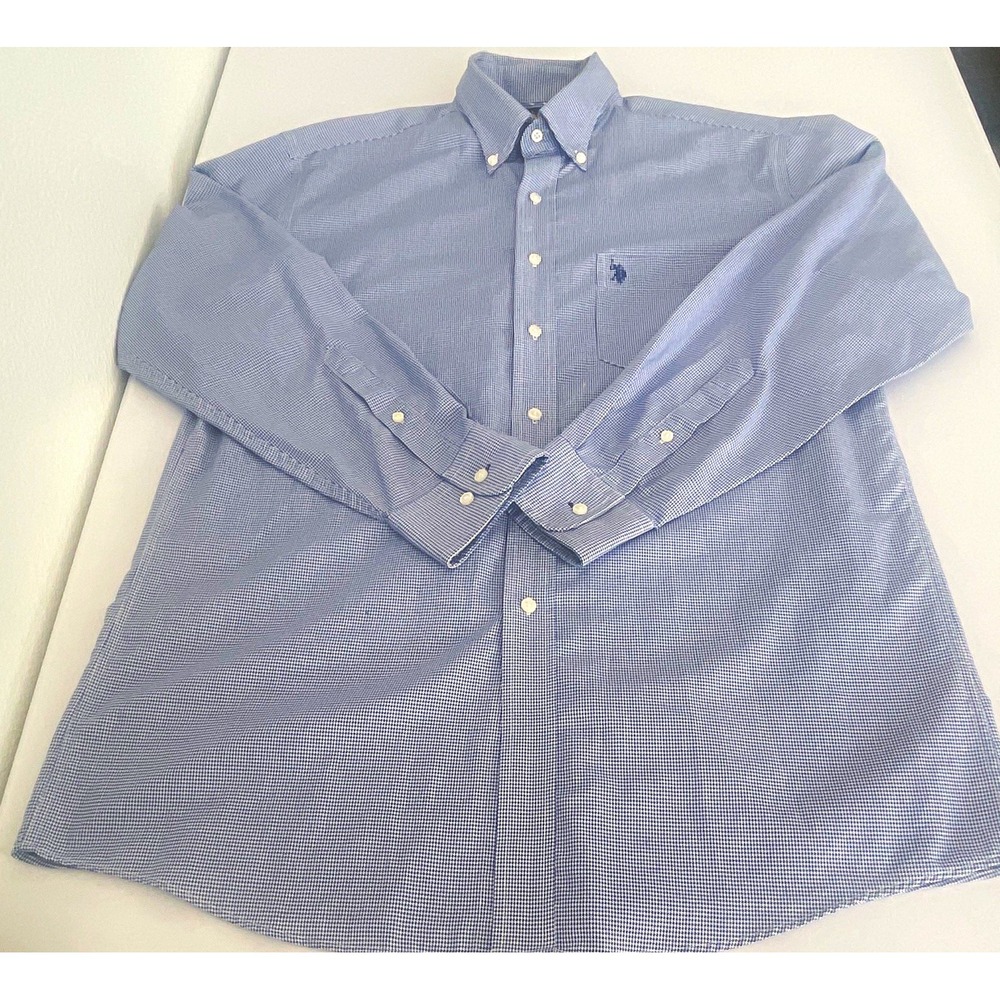 US Polo Assn. Houndstooth Classic Fit Button-Down Dress Shirt M 15/15.5-32/33